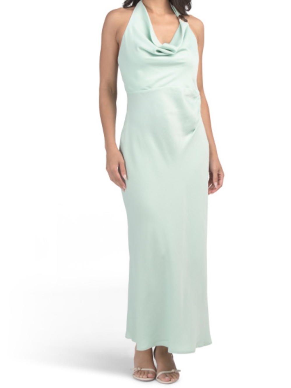 Rachel Zoe Halter Slip Maxi Dress in Mint Green
